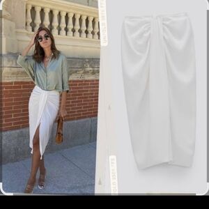 Zara White Knot Skirt